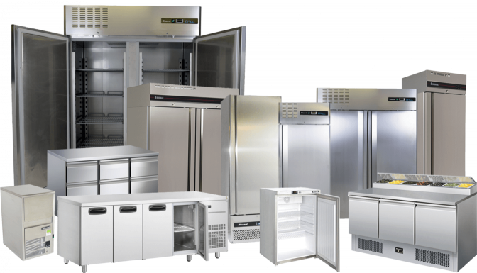 Various commercial fridges and freezers